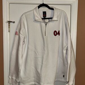 Vintage Roots 2004 Athens, Greece Olympics White Quarter-Zip